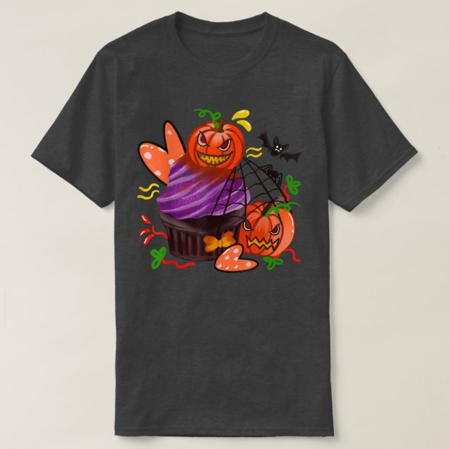 T-shirt Trick Citrouille Effrayant Ou Traitement, Jack Éff (Design devant)