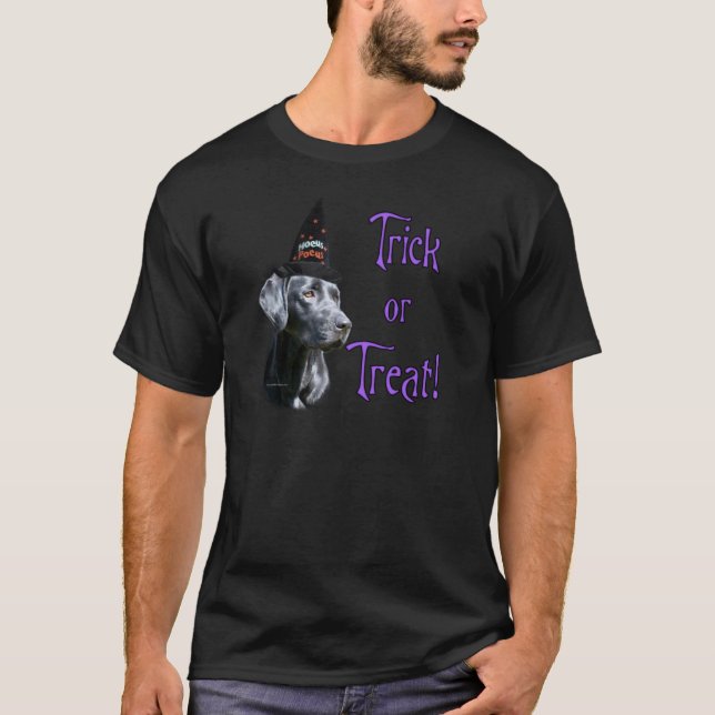 T-shirt Trick de Labrador Retriever (noir) (Devant)