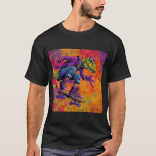 T-shirt Trick de skate T-Rex Graffiti Néon
