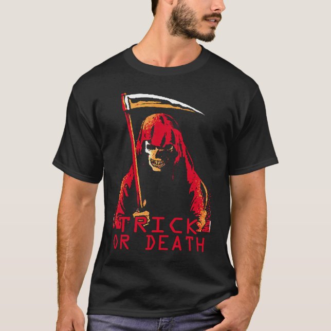 T-shirt Trick or Dead  The Grim reaper Game  retro pixel s (Devant)