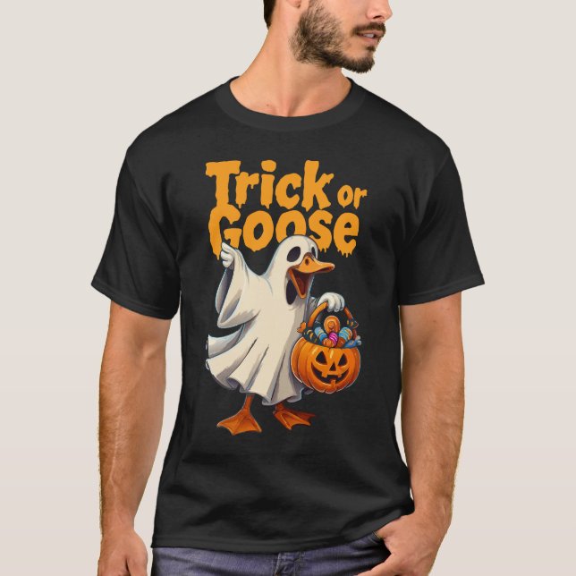 T-shirt Trick or Goose Halloween Goose (Devant)