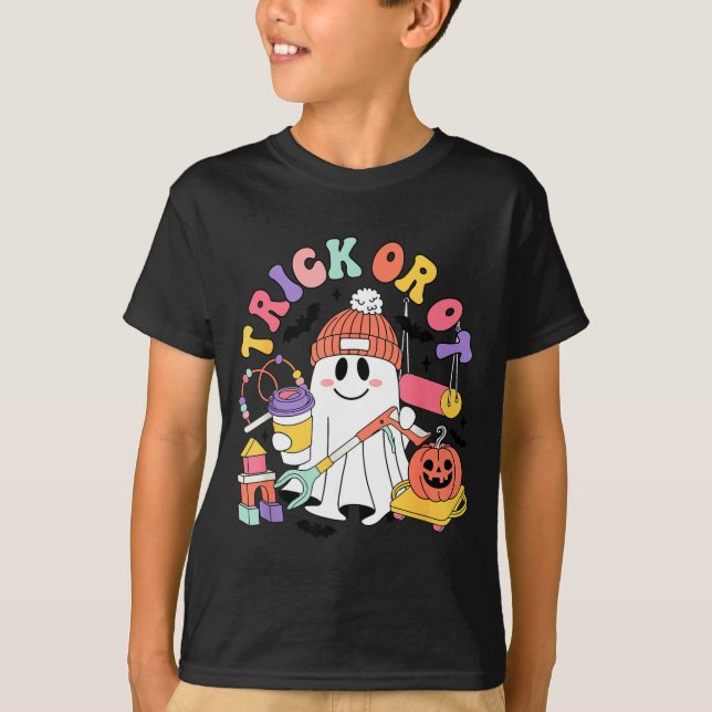 T-shirt Trick Or Ot Occupational Therast Ghost Halloween W (Devant)