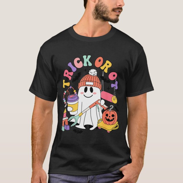 T-shirt Trick Or Ot Occupational Therast Ghost Halloween W (Devant)