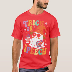 T-shirt Trick or Speech Halloween SLP Rétro Orthophonie