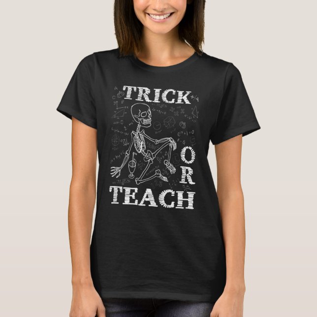 T-shirt Trick Or Teach Costume De Professeur De Mathématiq (Devant)