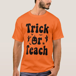 T-shirt Trick Or Teach Funny Rainbow Halloween Teacher