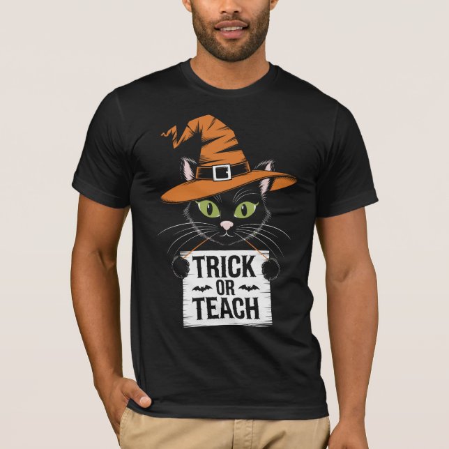 T-shirt Trick Or Teach Prof Groovy Halloween Rétro (Devant)
