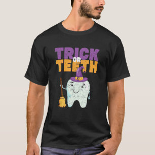 T-shirt Trick Or Teeth Halloween Dents Chapeau Dentiste De