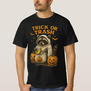T-shirt "Trick or Trash" Raton Halloween Drôle de Poubel
