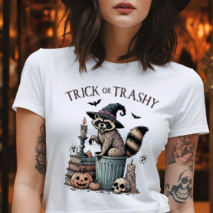 T-shirt Trick or Trashy Vintage Raton de Halloween