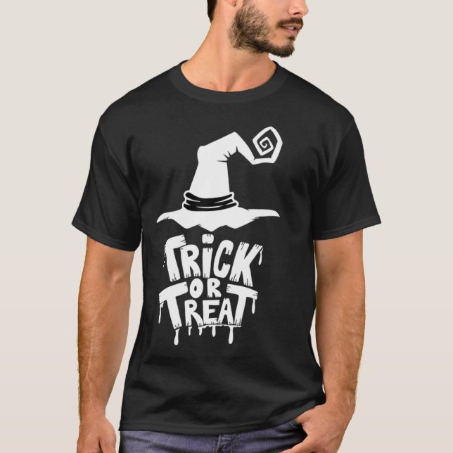 T-shirt Trick or trea for Halloween witches and zombies (Devant)