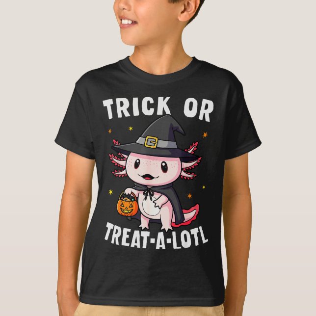 T-shirt Trick Or Treat A Lotl Axolotl Halloween Costume Wi (Devant)