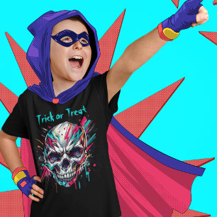 T-shirt Trick or Treat Crâne,Abstrait, Enfants Halloween