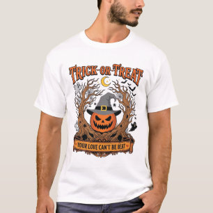 T-shirt Trick Or Treat Halloween Citrouille Sorcière Chape