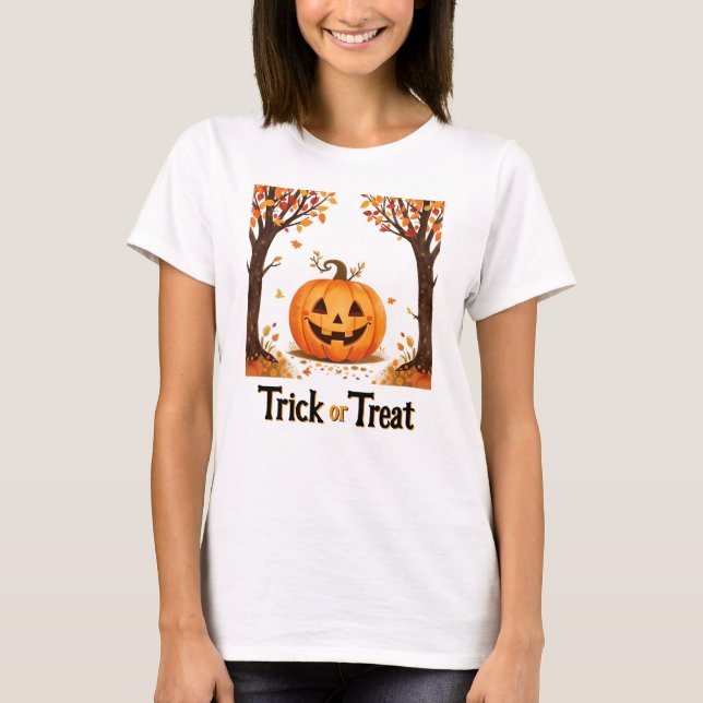 T-shirt Trick or Treat Halloween Jack olantern (Devant)