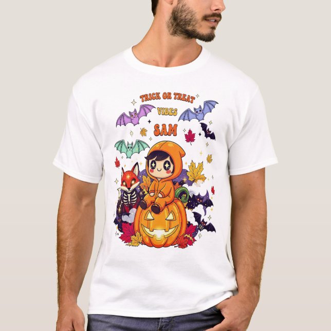 T-shirt Trick or Treat Halloween mignon (Devant)