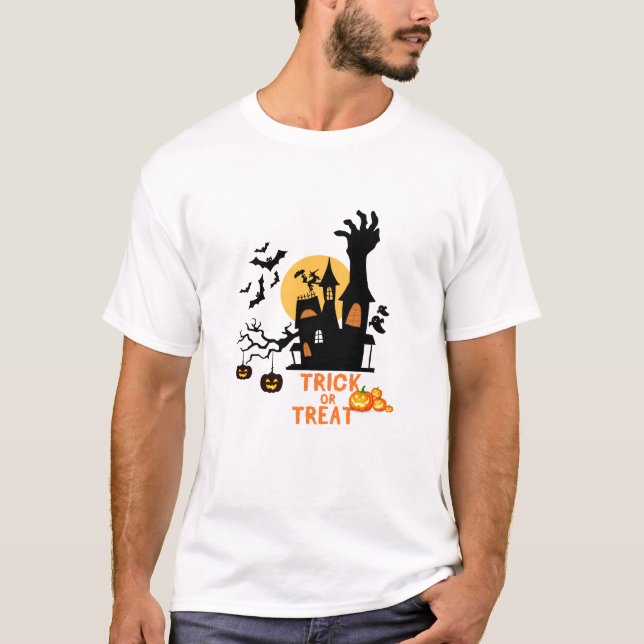 T-shirt Trick or Treat Haunted House & Zombie Halloween (Devant)