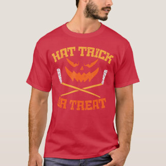 T-shirt Trick or Treat Ice Hockey Halloween Boy Men Pl