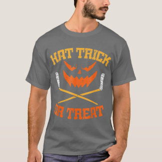 T-shirt Trick or Treat Ice Hockey Halloween Boy Men Pl