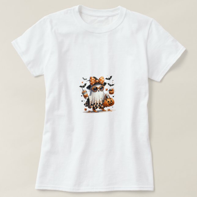T-shirt "Trick or Treat mignonne Ghost T-Shirt, Kawaii Hal (Design devant)