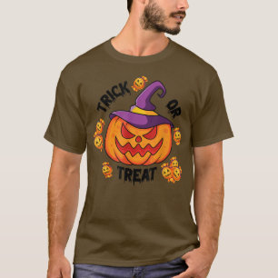 T-shirt Trick or Treat Witch Citrouille Halloween par femm