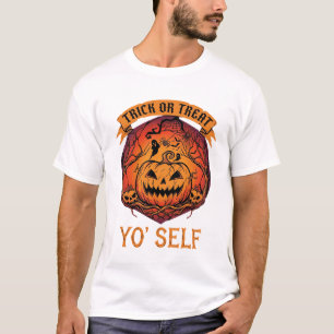 T-shirt Trick Or Treat Yo Self Halloween Citrouille Fantôm