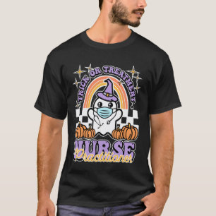 T-shirt Trick Or Treatment Mignon Fantôme D'Halloween Infi