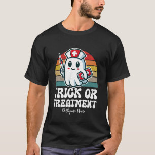 T-shirt Trick Or Treatment Mignon Halloween Infirmière Ort