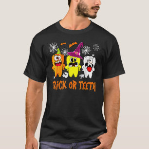 T-shirt Trick Ou Dents Denstist Costume D'Halloween Dental