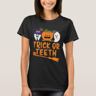 T-shirt Trick Ou Dents Dentiste Dentiste Halloween Squa De