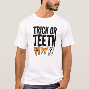 T-shirt Trick Ou Dents Drôle Trick Ou Treat Kids Adultes H