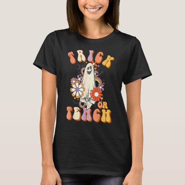 T-shirt Trick Ou Enseigner Retro Enseignant Super Hallowee (Devant)