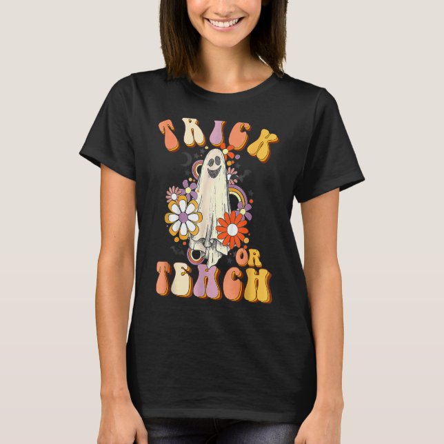 T-shirt Trick Ou Enseigner Retro Enseignant Super Hallowee (Devant)