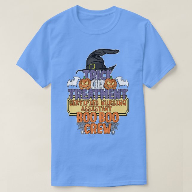 T-shirt Trick Ou Traitement Infirmière Adjointe Boo Boo Cr (Design devant)