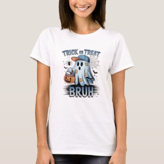 T-shirt Trick ou traiter Bruh Funny Halloween Ghost T-Shir