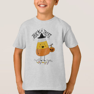 T-shirt Trick ou traiter Candy Corn Halloween Sleeve Shirt