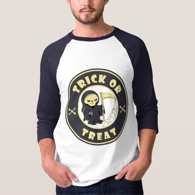 T-shirt Trick ou traiter Halloween griffeur caractère (Devant)