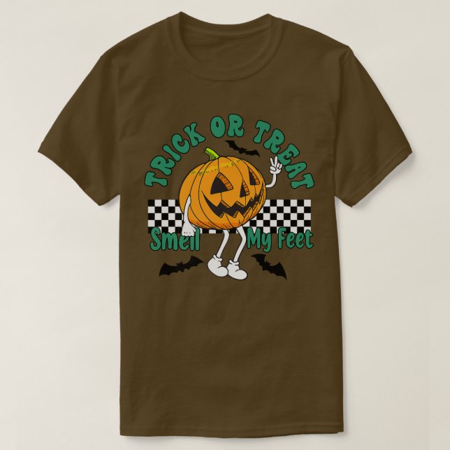 T-shirt Trick Ou Traiter L'Odeur Mes Pieds Drôle Citrouill (Design devant)