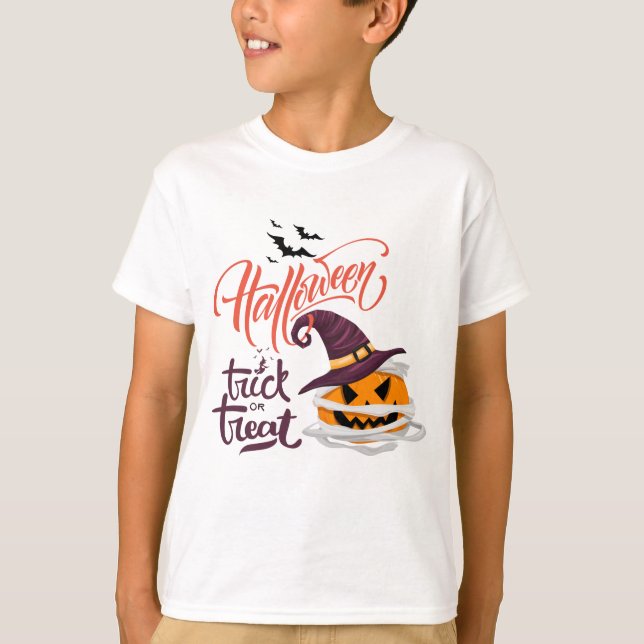 T-shirt Trick Ou Treat Citrouille Halloween (Devant)