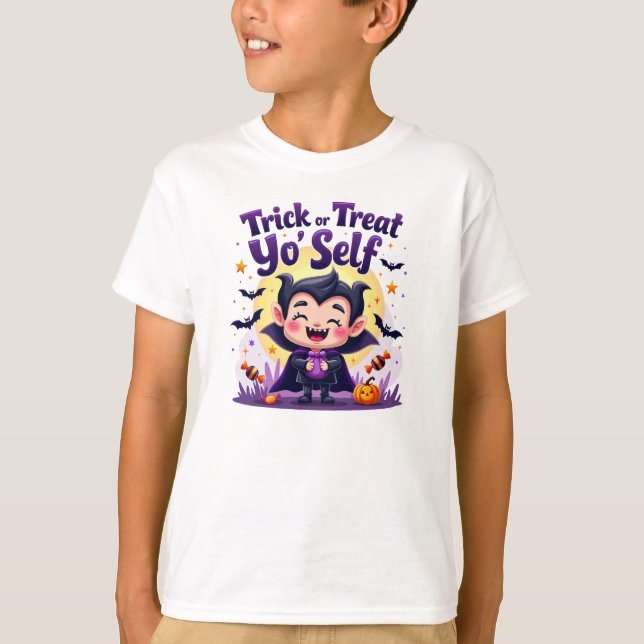 T-shirt Trick ou Treat You self Halloween Vampire (Devant)