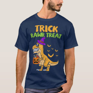 T-shirt Trick Rawr Treat Dinosaur Tre Witch Citrouille Fun