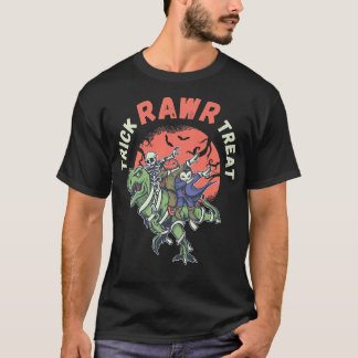 T-shirt Trick Rawr Treat Skeleton Trex Dino Premium