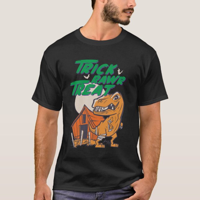 T-shirt Trick Rawr Treat T Rex Funny Halloween Dinosaur (Devant)