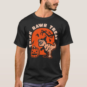 T-shirt Trick Rawr Treat Witch Halloween Dinosaur TRex Fun