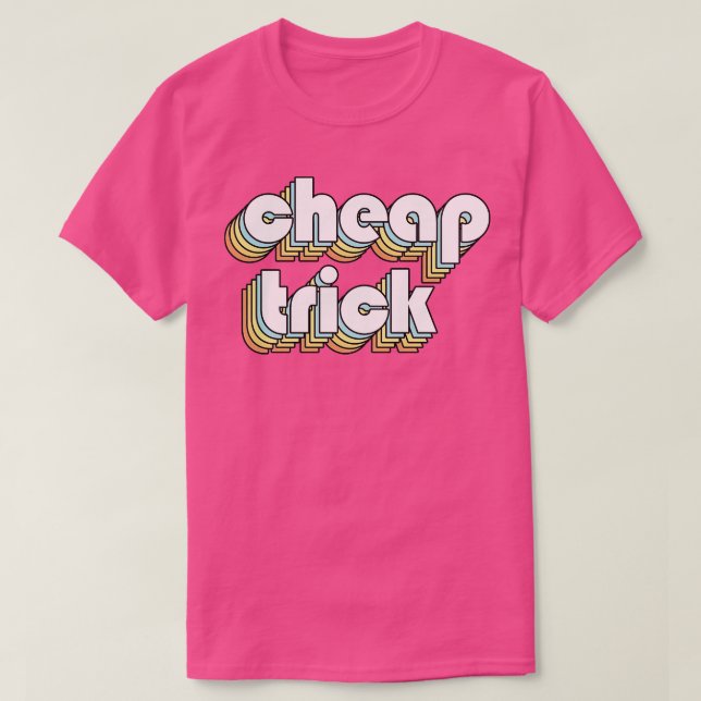 T-shirt Trick Retro pas cher Typographie arc-en-ciel style (Design devant)