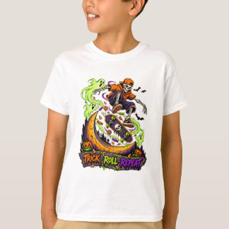 T-shirt Trick Roll Repeat Skeleton Skateur