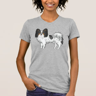 T-shirt Tricolor Papillon Cute Et Joyeux Chien De Cartoon
