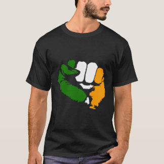 T-shirt Tricolor Poing Irlandais Conception Républicaine