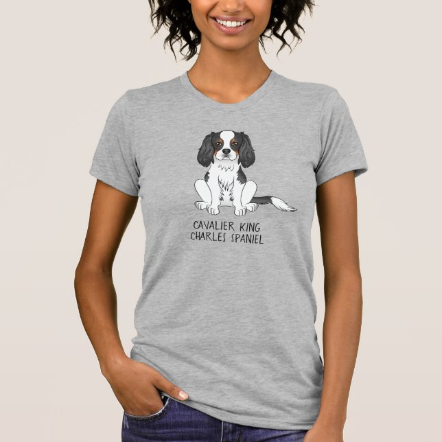 T-shirt Tricolore Cavalier King Charles Spaniel Chien & Te (Devant)