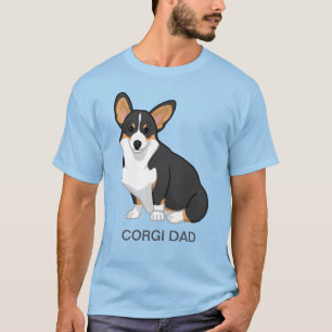 T-shirt Tricolore noir Pembroke Welsh Corgi Papa